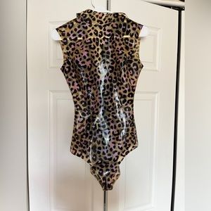 Vex Latex Print Betty Bodysuit Transparent Natural with Pink Spots